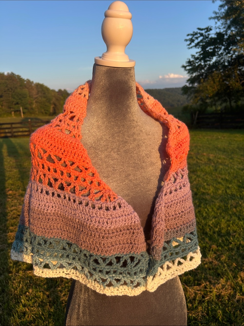 New, handmade one of a kind Shawl, wrap, cape